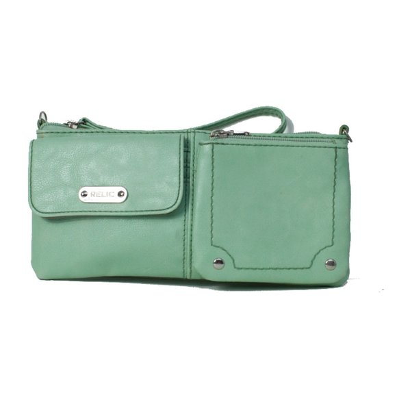 Relic Mint Green Vegan Leather Mini Crossbody Bag – Removable Strap - Picture 1 of 3